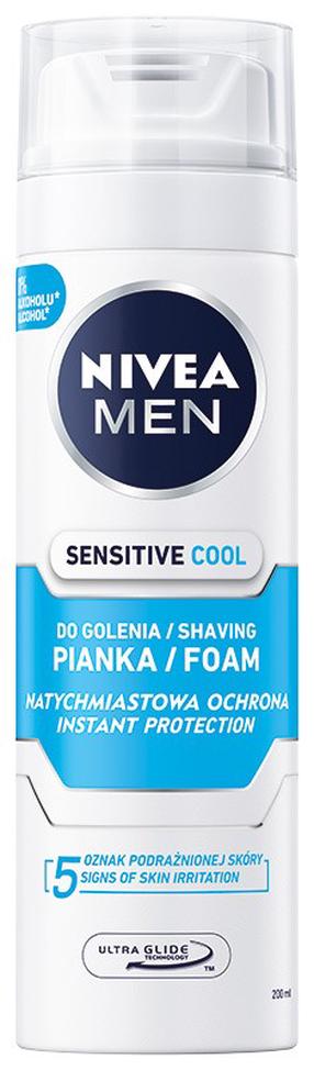 Skūšanās putas Nivea Sensitive Cool, 200 ml