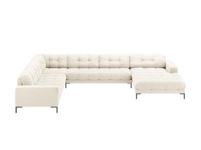 Kampinė sofa Micadoni Mamaia Velvet, kreminė sp., kairinė, 327 x 256 cm x 75 cm