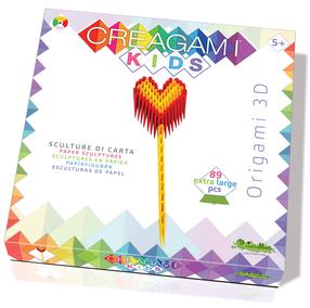 Papīra figūru izgatavošanas komplekts, sirds Creagami Origami Kids, sarkana krās./dzeltena krās.