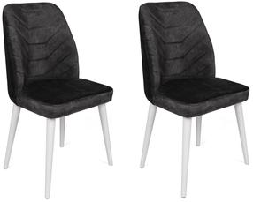 Kėdžių rinkinys Kalune Design Dallas 587 V2 974NMB1666, matinė, antracito sp./balta sp., 49 cm x 50 cm x 90 cm, 2 vnt.