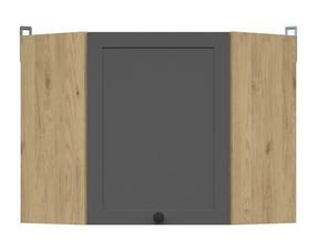 Угловой подвесной кухонный шкаф Junona Line, дубовый цв./серый цв., 60 см x 60 см x 27.3 см