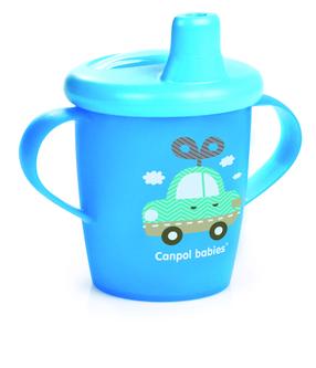 Bērnu pudele dzeršanai Canpol Babies, 250 ml, 9 mēn., zila krās.