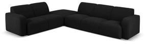 Kampinė sofa Micadoni Home Molino MIC_LC_L_101_F1_MOLINO8, juoda sp., kairinė, 315 x 250 cm x 72 cm