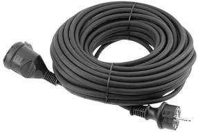 Pagarinātājs Högert HT1E701, 3 x 1,5 mm², 20 m, IP44, 1 ligzda, melna krās.
