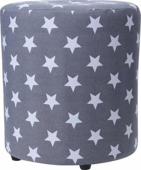 Pufas Home Styling Collection Stars, balta sp./pilka sp., 30 cm x 30 cm x 32 cm