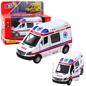  Rotaļu ātrās palīdzības automašīna Lean Toys City Rescuers, 1:32, balta krās.