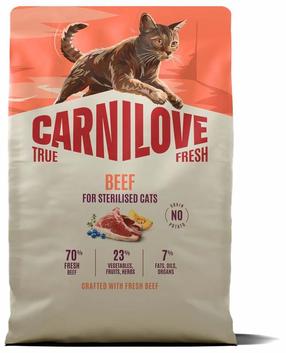 Kuiv kassitoit Carnilove True Fresh Beef, veiseliha, 2 kg