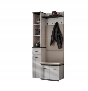 Prieškambario baldų komplektas ASM Hugo V, vidaus, baltas/juodas