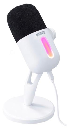 Vadu mikrofons Marvo MIC-08 žaidimams, balta krās.
