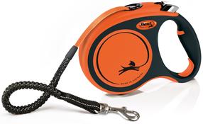 Автоматический поводок Flexi Xtreme FL34309, черный цв./oранжевый цв., M 5м