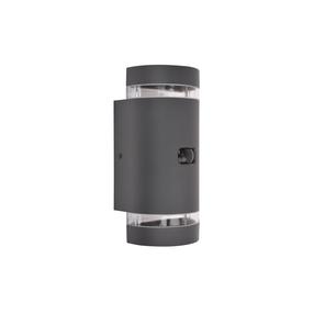 Āra sienas lampa Lutec Focus, 7W, GU10, IP44, tumši pelēka krās., 11 cm x 23.9 cm