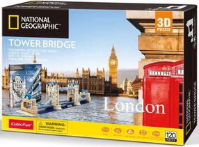 3D dėlionė Cubicfun Tower Bridge DS0978H, 29.5 cm x 17.5 cm, 120 vnt., įvairių spalvų