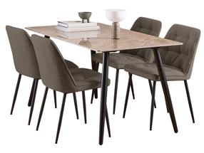 Valgomojo komplektas Wicklow Aberta, juodas/rudas/šviesiai ruda