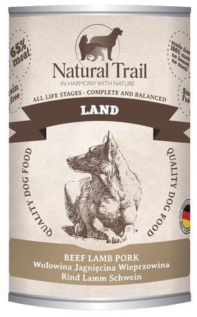 Märg koeratoit Natural Trail Land, veiseliha, 2.4 kg