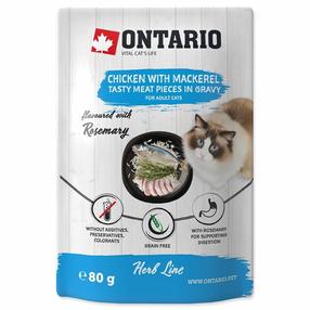 Šlapias kačių maistas Ontario Herb Line, vištiena/skumbrė, 0.08 kg