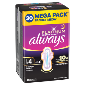 Hügieenisidemed Always Platinum Night Wing, 4, 30 tk