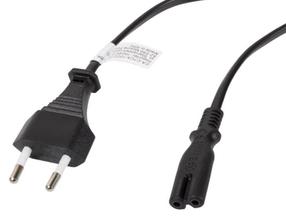 Laidas Lanberg IEC320 C7/Schuko Euro plug, IEC-320-C7, 1.8 m, juoda sp.