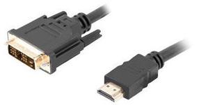 Laidas Lanberg HDMI to DVI-D Single Link CA-HDDV-10CC-0030-BK HDMI 19 pin male, DVI-D male, 3 m, juoda sp.