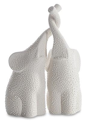 Dekoratyvinė figūrėlė Riso Elephants, kreminė sp., 14 cm x 5 cm x 26 cm