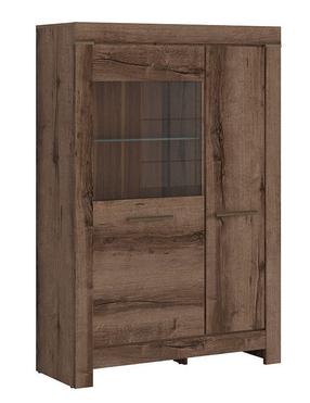 Vitrina Balin S365-REG1D1W-DMON, ąžuolo, 100.5 cm x 39.5 cm x 148.5 cm
