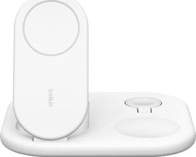 Bezvadu induktīvā lādētājs Belkin Boost Charge, Qi/Wireless/MagSafe, balta krās., 15 W