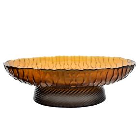 Servēšanas bļoda Mondex Daz Glass, 29.5 cm x 8.5 cm, dzeltena krās., stikls