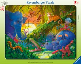 Dėlionė Ravensburger Big Frame Jungle, 29.2 cm x 37.2 cm, 36 vnt., įvairių spalvų