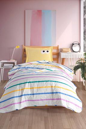 Lovatiesės komplektas, su pagalvių užvalkalais Mijolnir Funny, geltona sp./įvairių spalvų, 160 cm x 220 cm