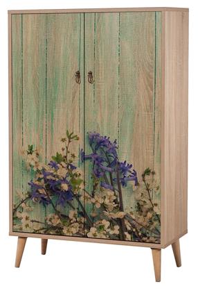 Spintelė Kalune Design Multibox 727, ruda sp./įvairių spalvų, 80 cm x 36 cm x 127 cm