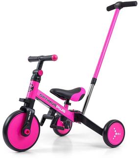 Vaikiškas dviratis, vaikų Milly Mally Optimus Plus 4in1, rožinė sp., 8.2"