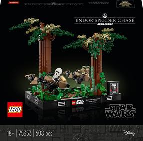 Konstruktorius LEGO Star Wars Endoro™ greitaeigio motociklo gaudynių diorama 75353, 608 vnt.