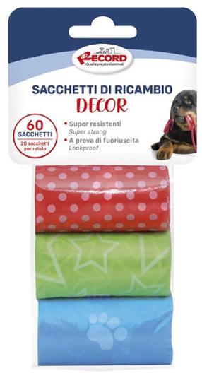 Maišeliai šunų ekskrementams Record Dog Waste Bags 1047.25, 27 cm, 3 vnt. mėlyna sp. / raudona sp. / žalia sp.