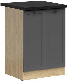Apatinė virtuvinė spintelė Junona Line, grafito sp./bernstein oak sp., 47 cm x 60 cm x 85.7 cm
