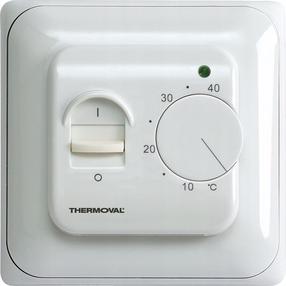 Põranda termostaat Thermoval TVM 05, seina süvistatavad, valge v., 8 cm, 5 - 40 °C
