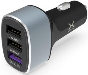 Adapteris Krux KRX0063, 2 x USB/QC 3.0, melna krās./pelēka krās.