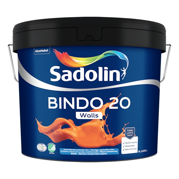 Värv Sadolin Bindo 20, valge v., 9 l