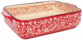 Keramikinis kepimo indas Home4you Star Bake, balta sp./raudona sp., 21 cm x 14 cm