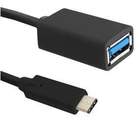 Vads Qoltec USB 3.1 C, USB 3.0 A female, 0.25 m, melna krās.