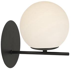 Lampa sienas CristalRecord Boston, E14, 1 x 25 W, balta krās. / melna krās., 15 x 15 cm