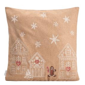 Kalėdinis dekoratyvinės pagalvėlės užvalkalas Homla Brownie, smėlio, 45 cm x 45 cm