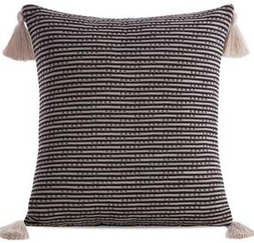 Dekoratyvinės pagalvėlės užvalkalas Boho JJQ-09, juoda sp./smėlio sp., 45 cm x 45 cm