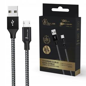 Провод Extralink Smart Life CABESL09, Micro USB type B/1 x USB Type-A, 100 см, черный цв., 15 Вт