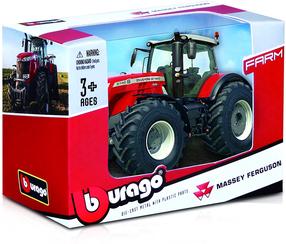 Rotaļu traktors Bburago Massey Ferguson 8740S 31613, balta krās./melna krās./sarkana krās.
