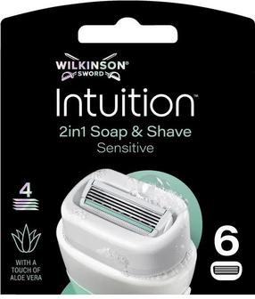 Сменные картриджи для бритв Wilkinson Sword Intuition 2in1 Soap & Shave Sensitive, 6 шт.