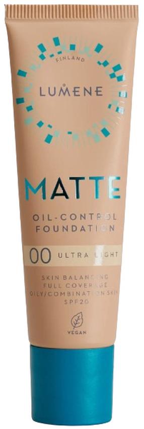 Жидкая основа для макияжа Lumene Matte Oil-Control, SPF 20, 00 ultra light, 30 мл