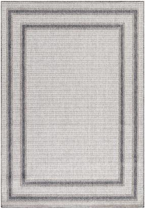 Kilimas lauko terasoms Ayyildiz Aruba Border 4901, kreminė sp./pilka sp., 170 cm x 120 cm