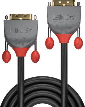 Провод Lindy Anthra Line DVI-D 24+1-pin Male, DVI-D 24+1-Pin Male, 2 м, черный цв.