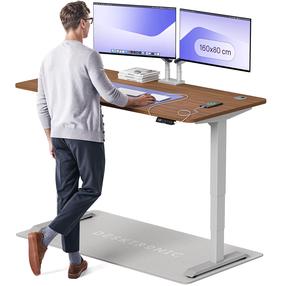 Datorgalds regulējams augstums Desktronic HomePro, 160 cm x 80 cm, 61 - 125.5 cm, pelēka krās./riekstkoku krās.