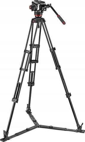 Trīskāju statīvs Manfrotto 504X tripod + Manfrotto Pro Video Twin Alu head, alumīnijs