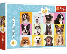 Dėlionė Trefl Sweet Dogs 17374, 22 cm x 33 cm, 60 vnt., įvairių spalvų